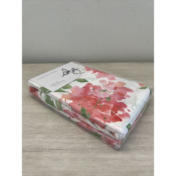 Sky Bedding Euro Pillow Shams Set of 2 Floral Blushing Hydrangea Collection Pink - Picture 4 of 6